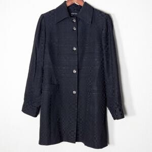 Etcetera Tailored Checkered Coat Black Size 2 Minimalist Citywear
